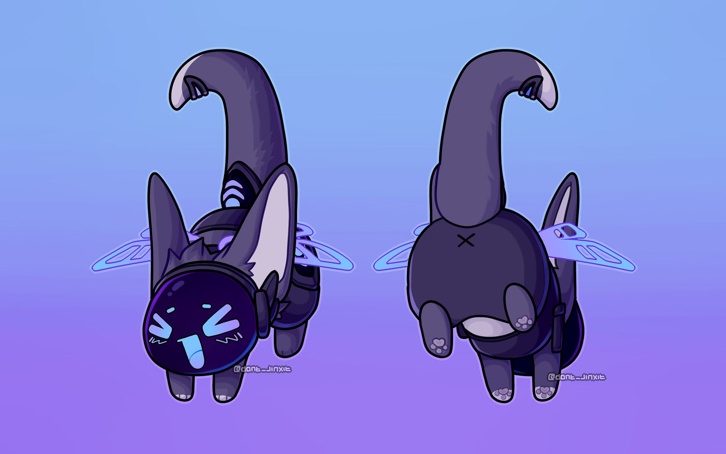 Dangle two sided protogen keychain